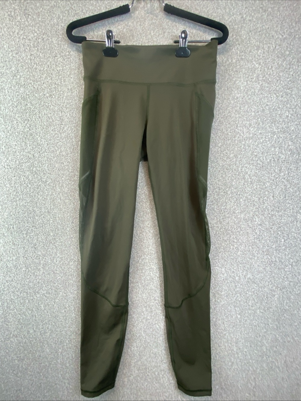 Lululemon Miles Ahead Tight 6 Dark Olive Green running 28" Mesh Reflective